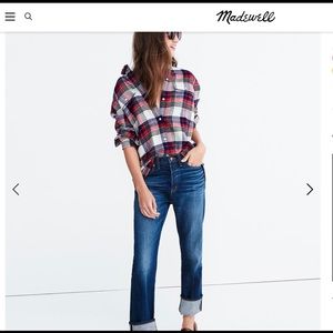 MADEWELL cozy Classic Flannel ex-boyfriend shirt
